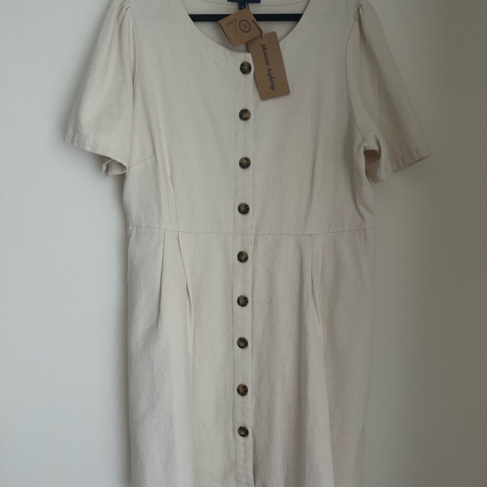 Princess Highway Cream Sheath Dress with Puff Sleeves